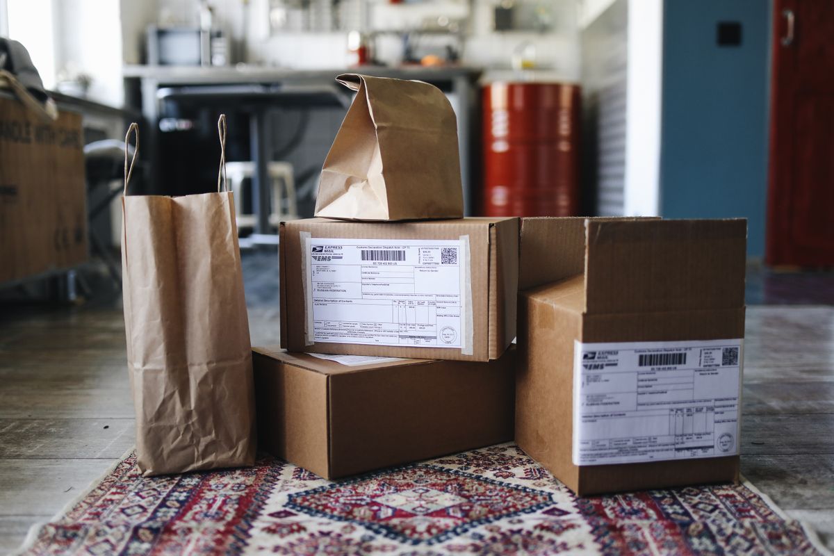 Cajas de mudanza apiladas